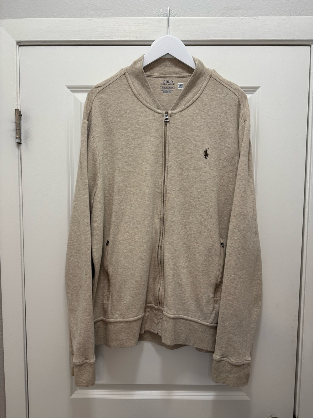 Polo Ralph Lauren Beige Jersey Zip Up Jacket